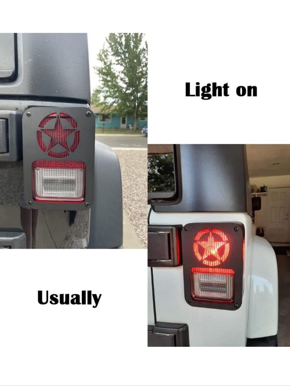 Jeep wrangler rear tail light covers. compatible with jeep wrangler 2007-2018.